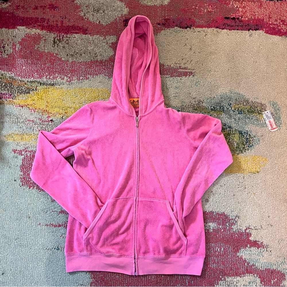 Pink juicy couture Terry cloth zip up hoodie